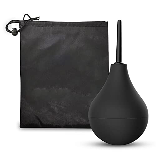 TSHAOUN Kit Enema Bulbo De Silicona 160 Ml Para El Lavado Anal, Ducha Anal Limpia Para Hombres y Mujeres Reutilizable Con Boquillas Cómodas y Desmontables y Bolsa Impermeable Negra