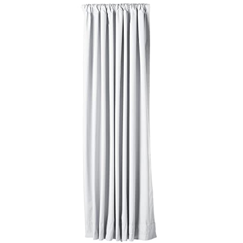 Amazon Basics - Cortinas opacas con aislamiento térmico y alzapaños, 1 unidad, 135 x 244 cm, Blanco