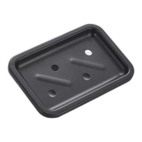 Jaboneras Soporte de jabón Muro de baño Minimalista Fácil de limpiar Espacio Negro Jabonera de aluminio Plato de jabón de aluminio Cocina moderna Estantes de baño Fácil de limpiar ( Color : Black )