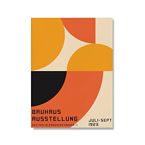 QAWY Carteles e impresiones de exposiciones de arquitectura Bauhaus, arte de pared retro abstracto moderno de Alemania, lienzo sin marco A5 40x60cm