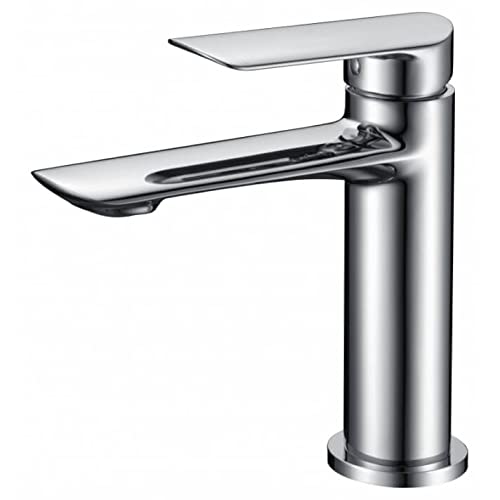 IMEX - Grifo lavabo SERIE URAL BDG040-1, Monomando Grifo de Cuenca de Baño Moderno, Mezclador de Lavabo Acabado Cromado