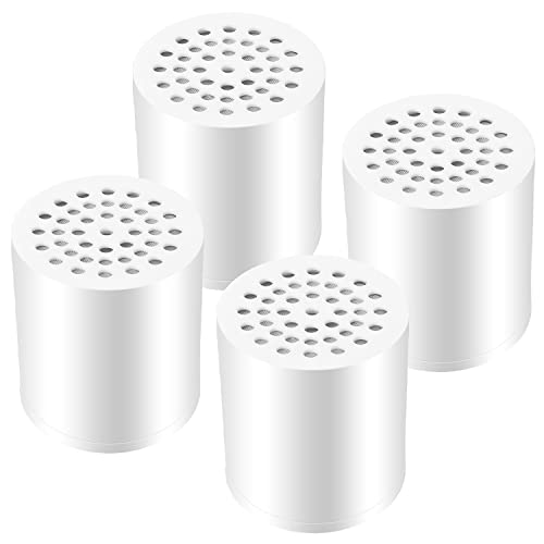 Laicky Paquete de 4 filtros de ducha de 20 etapas, cartucho de repuesto universal, purificador de agua dura que elimina el cloro, metales pesados, hierro, otros sedimentos