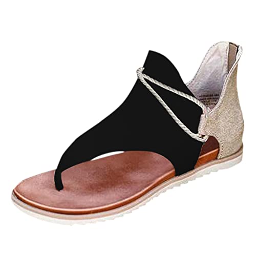 Miodlkadaa Mujeres Clip de verano Zapatos de los Zipper cómodo Sandalias Lady Casual Beach Sandals Zapatos Rebajas Sandalia De Sandalias Tacón Plata