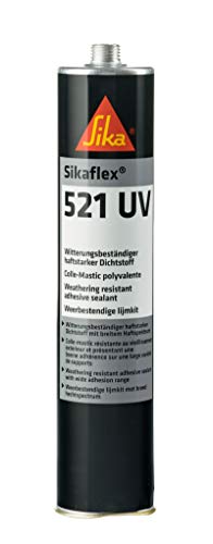 Sikaflex 521 UV, Blanco, Sellador multiusos poliuretano híbrido, Sellador adherente para sellados y uniones elásticos, resistente a la intemperie, 300ml