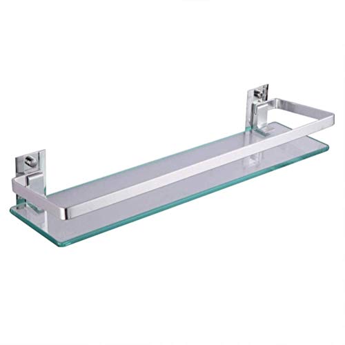 Riyyow Tenedor de Vidrio Templado para estantes de Almacenamiento de Esquina estantes de baño con Muro de riel montado en la Pared 30~80 cm de Acero Inoxidable de Acero Inoxidable. (Size : 30CM)