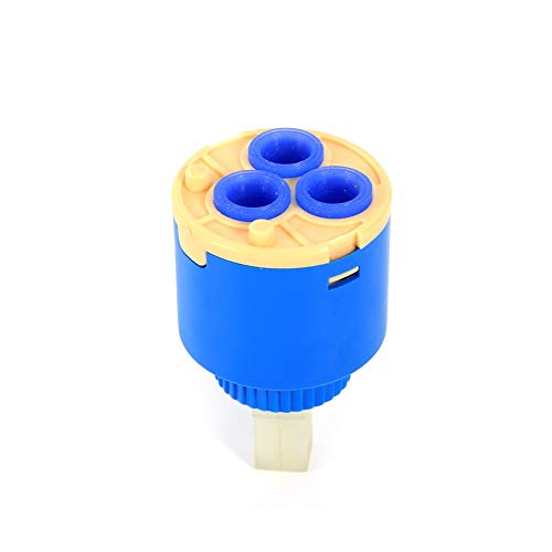 VIFERR Válvula del Grifo, Cartucho de Cerámica Mezclador de Agua Grifo de Control Interno Válvula del Grifo PP Plástico Azul Práctico (tamaño : 35mm)