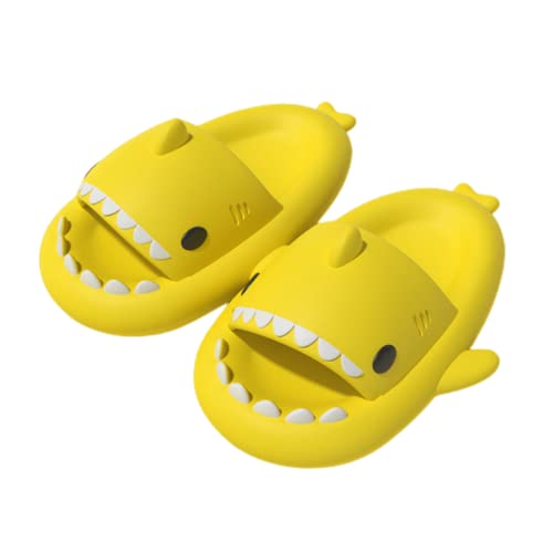 XinCDD Zapatillas de Tiburon Antideslizante Mujer Hombre - Chanclas de Ducha para Adultos con Dibujos Animados Divertidos (Amarillo, numeric_44)
