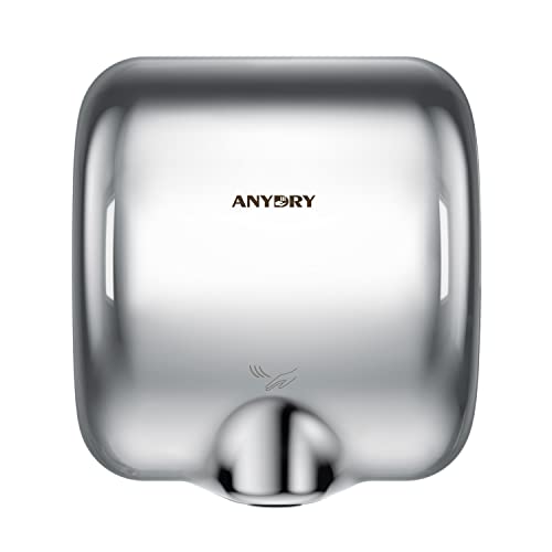 anydry 2800 Comercial Secador de Manos eléctrico automático de Pared, 8-12 Segundos para secar,Carcasa de Acero Inoxidable.1650 vatios.(Pulido)