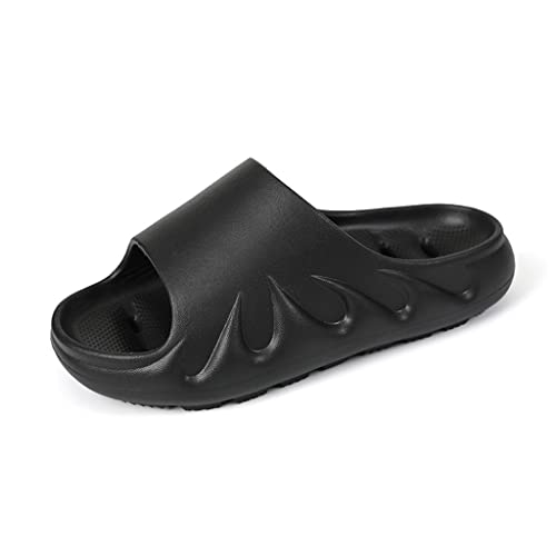 RJZHJYD Sandalias de Ducha para Parejas,con Agujeros de Drenaje,Verano Pantuflas Antideslizantes Sandalias Chanclas de Casa con Punta Abierta para Piscina de Playa(Size:EU 42,Color:Negro)