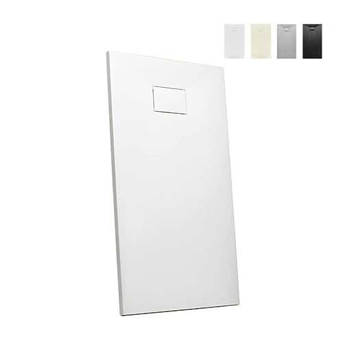 Plato de ducha alambre piso resina rectangular 120x80 piedra - Blanco