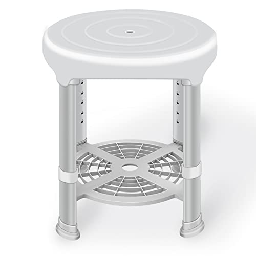 LORESJOY Taburete de Ducha, Silla de Ducha, Taburete de Baño, Taburete Baño para Mayores, Taburete para Ducha, Altura Regulable, Antideslizante Silla Ducha Taburete para Personas Mayores