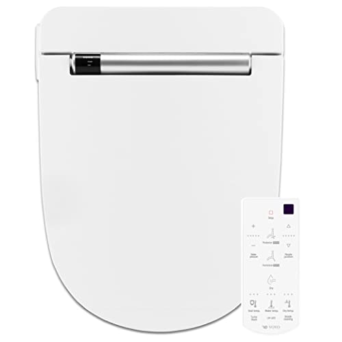 VOVO STYLEMENT VB-4100SR Electronic Smart Bidet Toilet Seat, Easy Install, Heated Seat,Warm Dry and Water, LED, Deodorization, Eco Power Save,Self Cleaning Full Stainless Nozzle, Round, Made in Korea