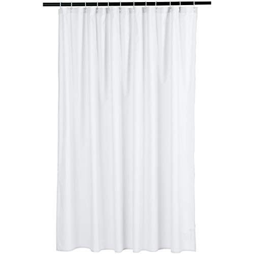 Amazon Basics - Cortina de ducha, 100% poliéster, Diseño de gofres de color blanco claro., 72