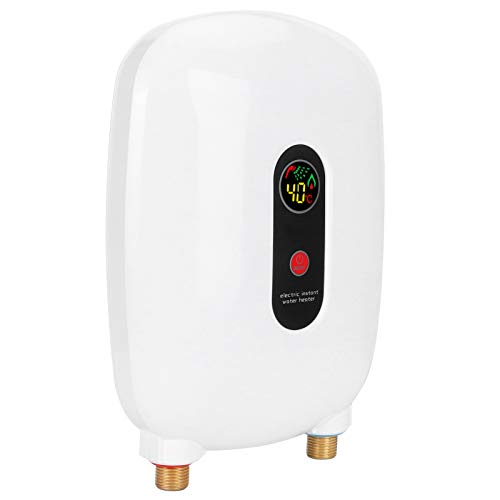 Haofy Calentador de Agua instantáneo, Mini Calentador de Agua Caliente, Aparato eléctrico de Calentamiento de Agua de frecuencia Fija para Ducha de baño(EU)