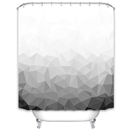 X-Labor Cortina de ducha con mosaico degradado, 240 x 200 cm, impermeable, antimoho, incluye 12 anillas, lavable, 180 x 200 cm, diseño C