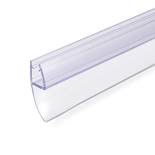Navaris junta de recambio para ducha - Repuesto para puerta de vidrio con grosor de 6MM - Sello protector contra salpicaduras 180° de 80CM de largo