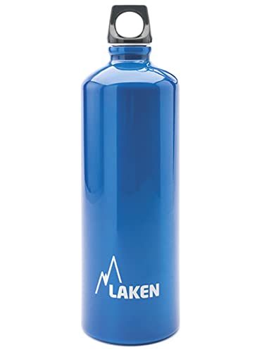 LAKEN Futura Botella de Agua, Cantimplora de Aluminio Boca Estrecha 1,5L, Azul