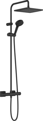 hansgrohe Vernis Shape Sistema de ducha con termostato 240, 1 tipo de chorro, negro mate, 26427670