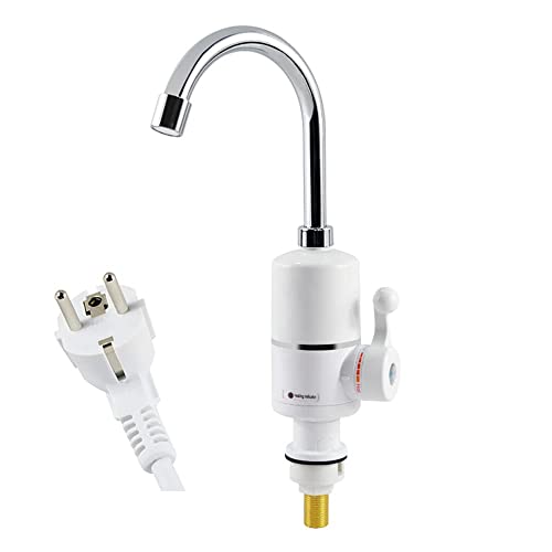 Fast and Small Electric Water Heater Faucet, Hot Instant Water Heater-Electric Tap 220V for Bathroom Kitchen, with LED Temperature Display… (no digital display)