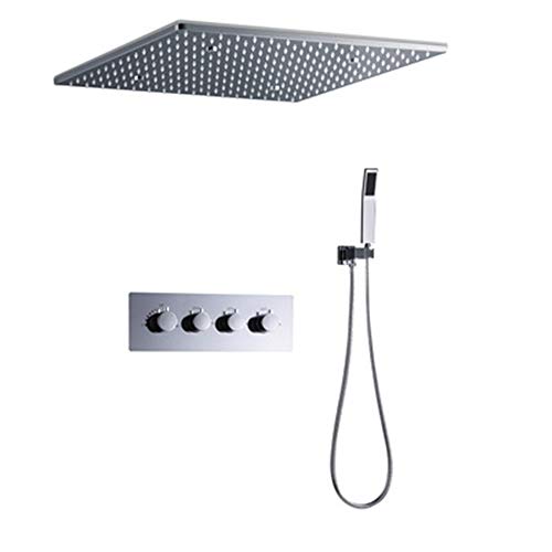 Sistema De Ducha Termostática Cabezas De Ducha De Techo De Acero Inoxidable Mezclador LED Grifo De Ducha, 20inchled