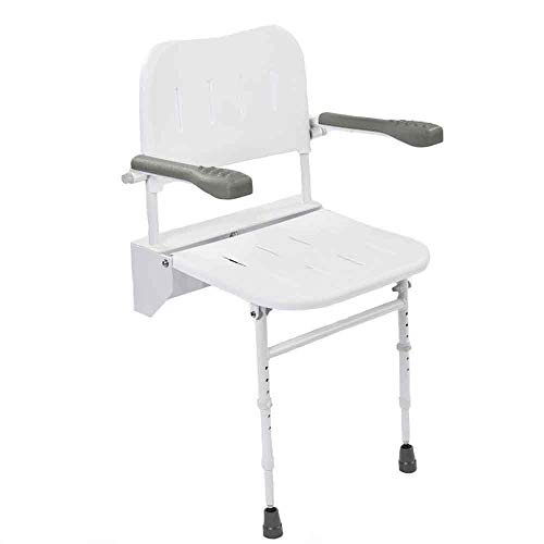 NRS Healthcare - Silla de ducha plegable con patas y asiento acolchado
