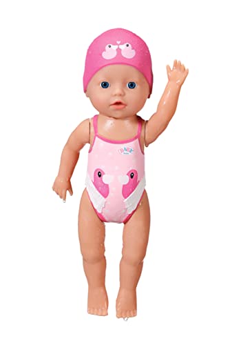 Baby Born My First Swim Girl Doll 30cm - For Toddlers 1 Year and Up - Easy for Small Hands - Includes Bathing Suit and Cap