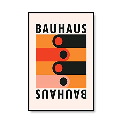 QAWY Cuadros, carteles e impresiones de arte geométrico abstracto moderno de la Bauhaus del Museo Bauhaus de Roma, cuadros en lienzo sin marco A4 30x45cm
