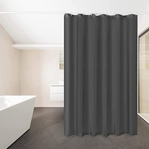 FDGAUCA Cortina baño 180 x 200 cm (71 x 79 Pulgada), Anti Moho y Impermeables Cortina De Ducha de Poliéster, para Bañera Cuarto de Baño, Negro