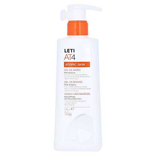 LETI AT4 Dusch- und Badegel - Milde, rückfettende Reinigung bei trockener oder zu Neurodermitis neigender Haut, 250 ml Gel