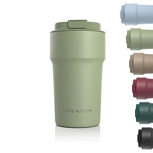 LARS NYSØM Taza térmica café para llevar 500ml | Termo Café para llevar sin BPA de 0,5 litros con aislante | Travel mug de acero inoxidable a prueba de fugas para el café y el té