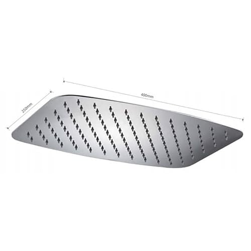 IMEX - Rociador para ducha pared/techo extraplano ovalado - 25 x 40 cm, Cromado - RDR002