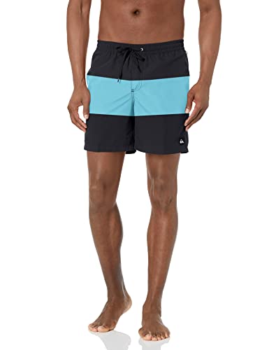 Quiksilver Traje de baño de Voleibol con Cintura elástica sólida para Hombre Pantalones Cortos, Black Amazon Volley, XXL