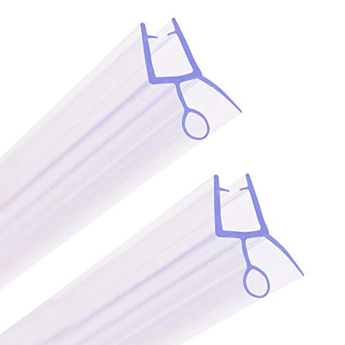 HNNHOME 2 tiras de goma de plástico para mampara de ducha de baño de 4 a 6 mm, curvada y recta para un hueco de hasta 22 mm (hasta 10 mm)