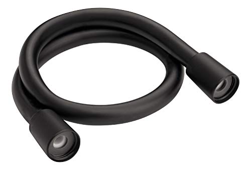 AquaSu® 72252 0 Anto - Manguera de ducha (60 cm de longitud, con protección contra torceduras, resistente a la tracción, conexión estándar en 1/2, con 2 conos, de plástico, 0,6 m), color negro
