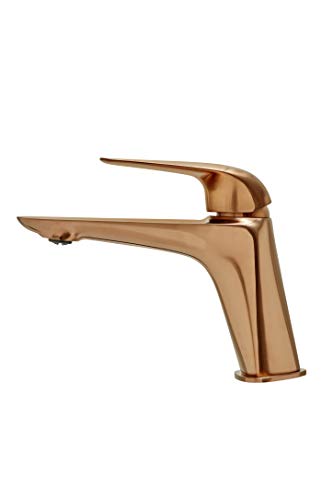 Strohm TEKA - Grifo monomando de lavabo ITACA de caño alto y sistema de ahorro de agua. PVD bronce