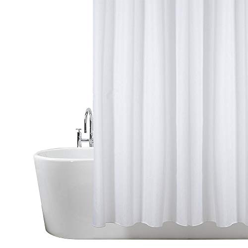 Cortina de ducha, blanco sólido, 180 x 180 cm (71 x 71 pulgadas) | 100% poliéster