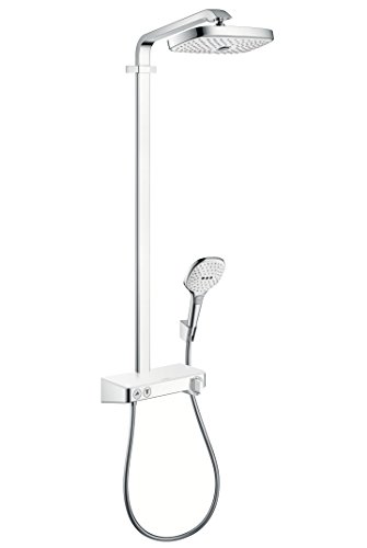 Hansgrohe 27126400 Raindance Select E 300 columna de ducha, 4 tipos de chorro, blanco/cromo