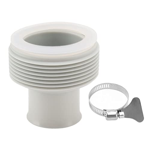 Tnfeeon Manguito de Manguera de Piscina Manguito de Manguera Roscado para Manguera de Vacío de Piscina Enrollada en Espiral para Intex, Blanco