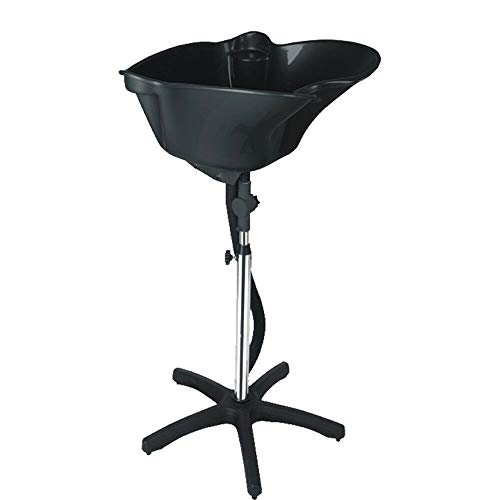 Salón Negro Lavacabezas Portatil, Móvil de Peluquería, Lavabo de Pelo, Lavabo de Peluquería Hacia Atrás (Grande)