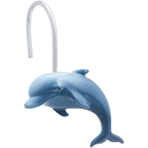 Amazon Basics - Ganchos para cortina de ducha para niños, delfín