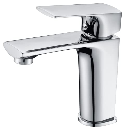IMEX - Grifo de lavabo monomando de baño cromado - fácil de instalación para agua fria/caliente - Serie BALI Caño Corto BDI017-1