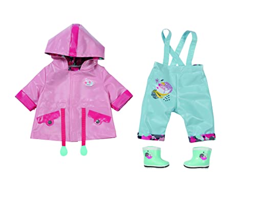 Baby Born 832578 Deluxe Rain Set-Fits Dolls up to 43cm Includes Raincoat, Trouses and Wellington Boots-Suitable for Children Aged 3+ years-832578