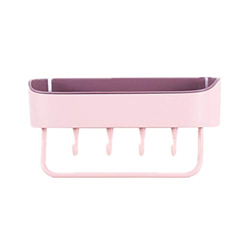 Ruankenshop Estanteria BañO Estante BañO Acesorios Cuartos De BañO EstanteríA BañO Sin Taladro con Gancho con Un Marco De Pareja Gel De Ducha Cocina EstacióN De Lavado Pink