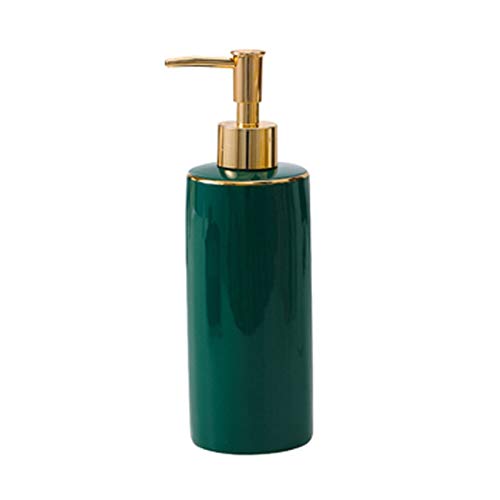 Dispensador de jabón hermoso patrón de textura de mármol dispensador de jabón de cerámica para cocina, baño, lavabo, botella líquida duradera con bomba dorada mate dispensador de jabón líquido de