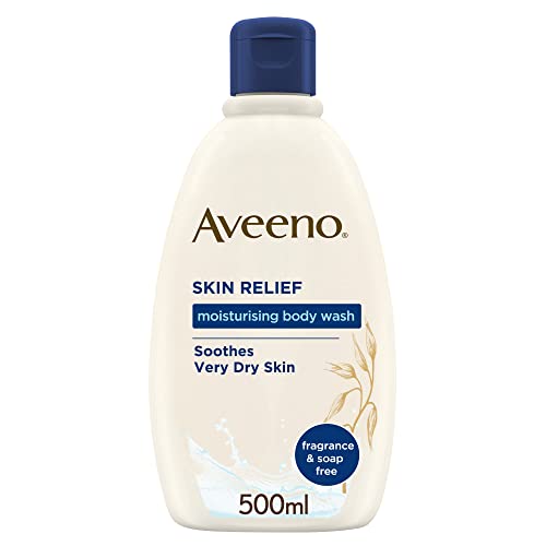 Aveeno - Skin Relief Body Wash, Gel de Ducha Hidratante para Pieles Secas con Picazón, Hipoalergénico, Fórmula Sin Jabón, 500 ml