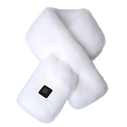 Nuevo 2023 - Almohadilla de calefacción cuello - con cuello calentado bufanda bufanda abrigo y mujeres calentamiento para hombres bufanda calentada gasa, blanco, Talla única