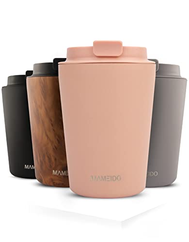 MAMEIDO Taza termica 350ml Dusty Pink - Termo café para llevar acero inox sin BPA, Antigoteo, Vaso termico café y té, hermético para bebidas frías y calientes