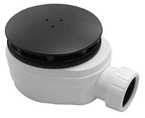 Válvula de desagüe negra para plato de ducha, color negro, efecto piedra, DIN 51097 A