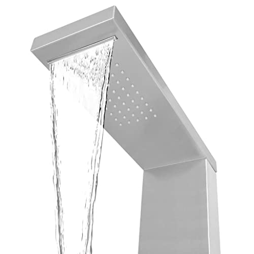 Wakects Torre de Ducha, Diseño Cuadrado de Torre de Ducha de Lluvia para Accesorios de Baño