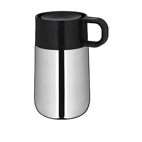 WMF Impulse Termo - Taza térmica, acero inoxidable 300 ml, con cierre automático, apertura 360°, mantiene las bebidas calientes 8 horas o frías 12 horas, color plata